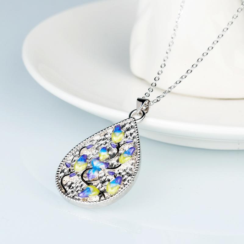 Personalisierte Bunte Blattkette mit Modischem Emaille-Anhänger-Zubehör