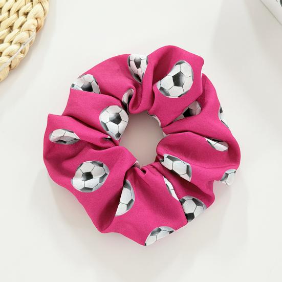Hair Tie Soccer Themed Pattern Large Size Hair Rope High Elasticity Ponytail Holder Sports Hair Accessories
