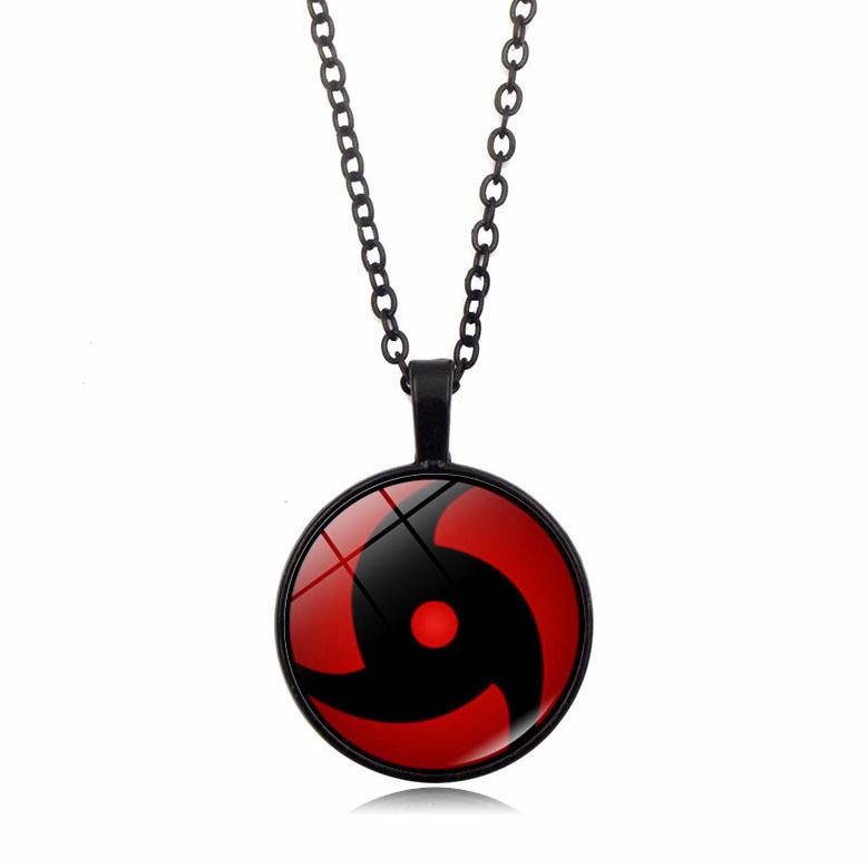 anime merchandise Naruto Sharingan Pendant Necklace Men Women Versatile Circular accessories Sweater Chain toys gifts for kids