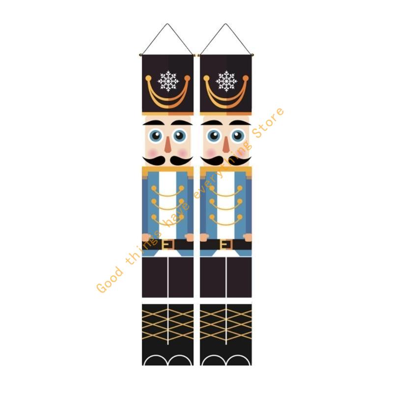 2025 New Year Nutcrackers Soldier Decoration Couplet Santa Hanging Flag 55KF