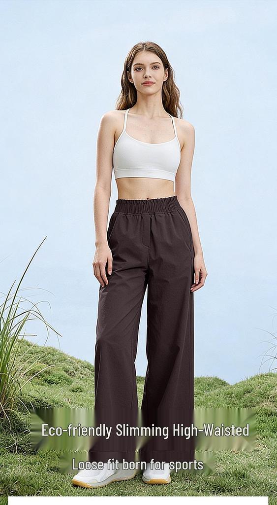 Lulu Damen Schlankmachende Schnelltrocknende High-Waist Wide-Leg Yoga- und Laufschweißhosen