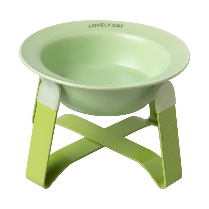 Household Products Ceramic Pet Bowl Iron Frame Neck Protection Ufo Canned Water Bowl High Shallow Mouth Universal Pet Feeding