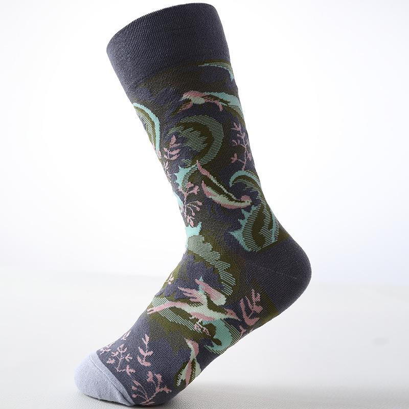 Coton peigné nouveau phare rétro chaussettes de marée japonaises hommes et femmes chaussettes mi-mollet brodées