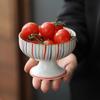 Japanese high foot tea plate Exquisite sacrificial fruit platter Snack Plate Ceramic dessert cup Candy fruit snack Dim sum plate
