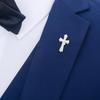 Sava Silver Polished Cross Brooch: Elegant Unisex Lapel Pin Corsage