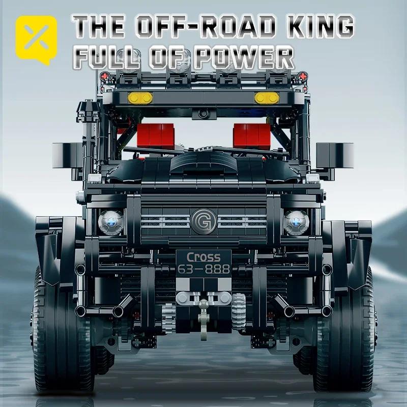 ToylinX Off-Road SUV Black Kits 1/8 Scale Pickup Truck Car Challenge Building Blocks Gift for Technical Enthusiasts Adults