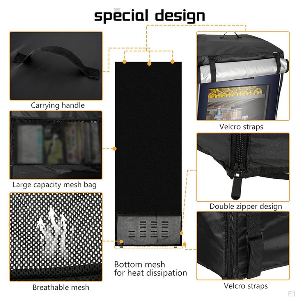 Refrigerator Protection Cover Dustproof,Oxford Cloth,Lightweight,Stand Up Freezer Protector