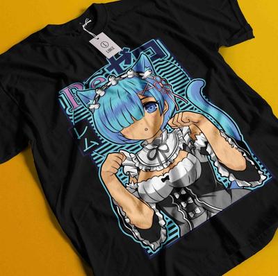 Re Zero Shirt Emilia T-Shirt Ram T-Shirt Subaru Anime Waifu Japanischer Manga Geschenk