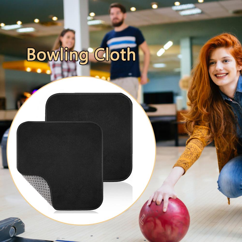 Microfiber Bowling Ball Cleaning Towel Non-Slip Portable Black Bowling Polisher Cloth Lightweight Soft Sports Accessories