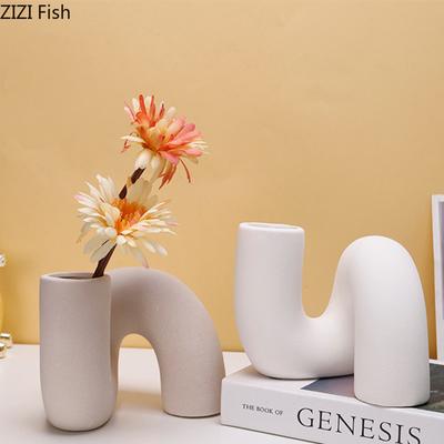 Ceramic Vase Creative Dry Flower Vase Living Room Decoration Art Flower Arrangement Ornaments Home Decoration Accessories