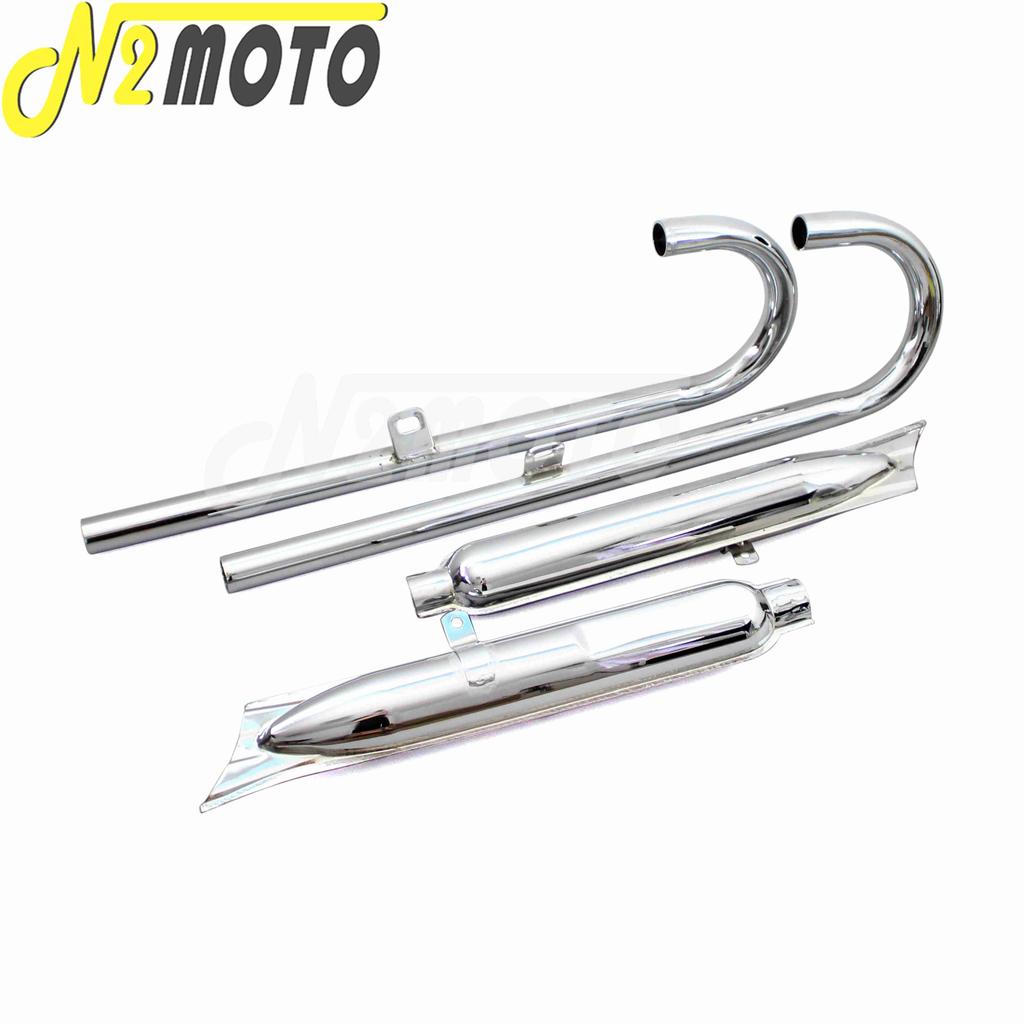 32HP Motorcycle Chrome Exhaust Muffler Tube Case For BMW K750 M1 M72 R71 R12 Dnepr MT12 Retro Modified Muffler System