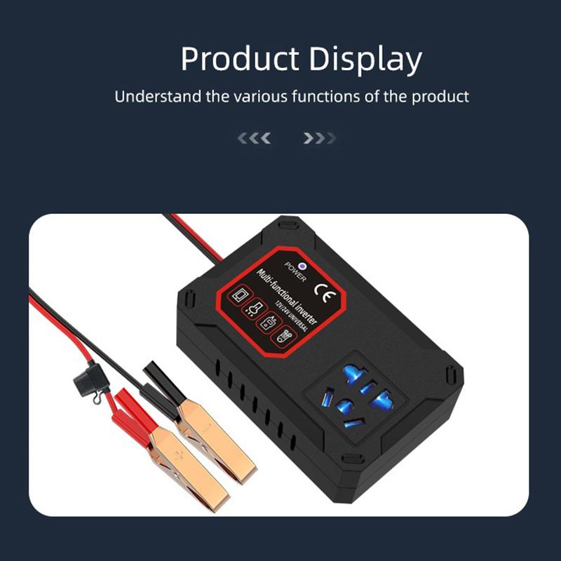 Car Power Inverter 200W 12V/24V To 220V Converter Charger Adapter Universal Socket Portable Vehicle-Mounted Home Auto Inverters