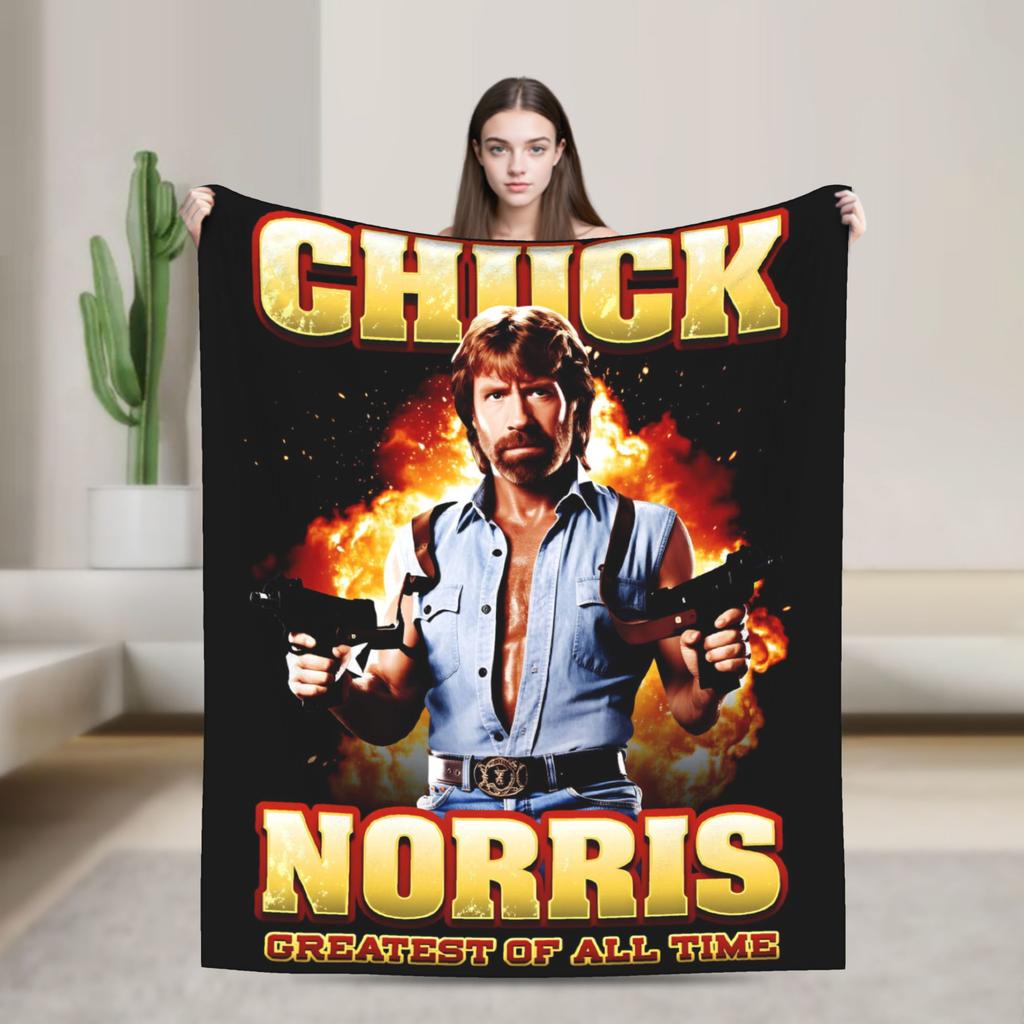 Chuck norris Poster Blankets Quality Warm Soft Bedding Throws Autumn Picnic Couch Bed Trend Bedspread