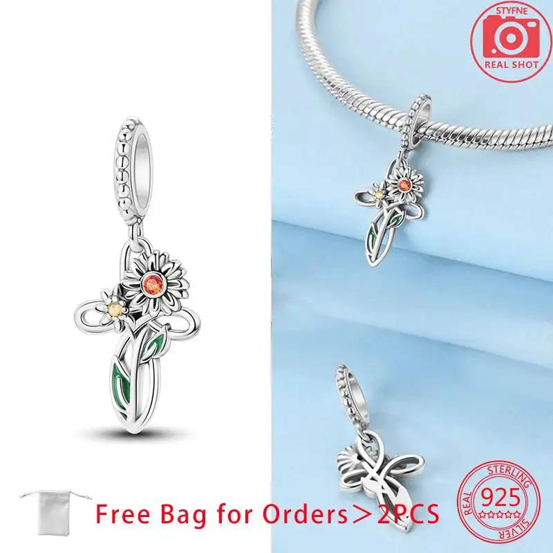 

Original Copper Sunflower Charms Gold Flower Beads Fit Bracelet Accessories Women Jewelry Making Fine Jewelry Gift