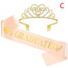 Graduated Satin Sash Glitter Crown For Graduation Party Decoration Photo Booth Props Bachelor Graduated Supplies