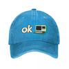 Retro Computer Outline Pop Wordmark  New Vintage Washed Cotton Baseball Cap Sun Hats