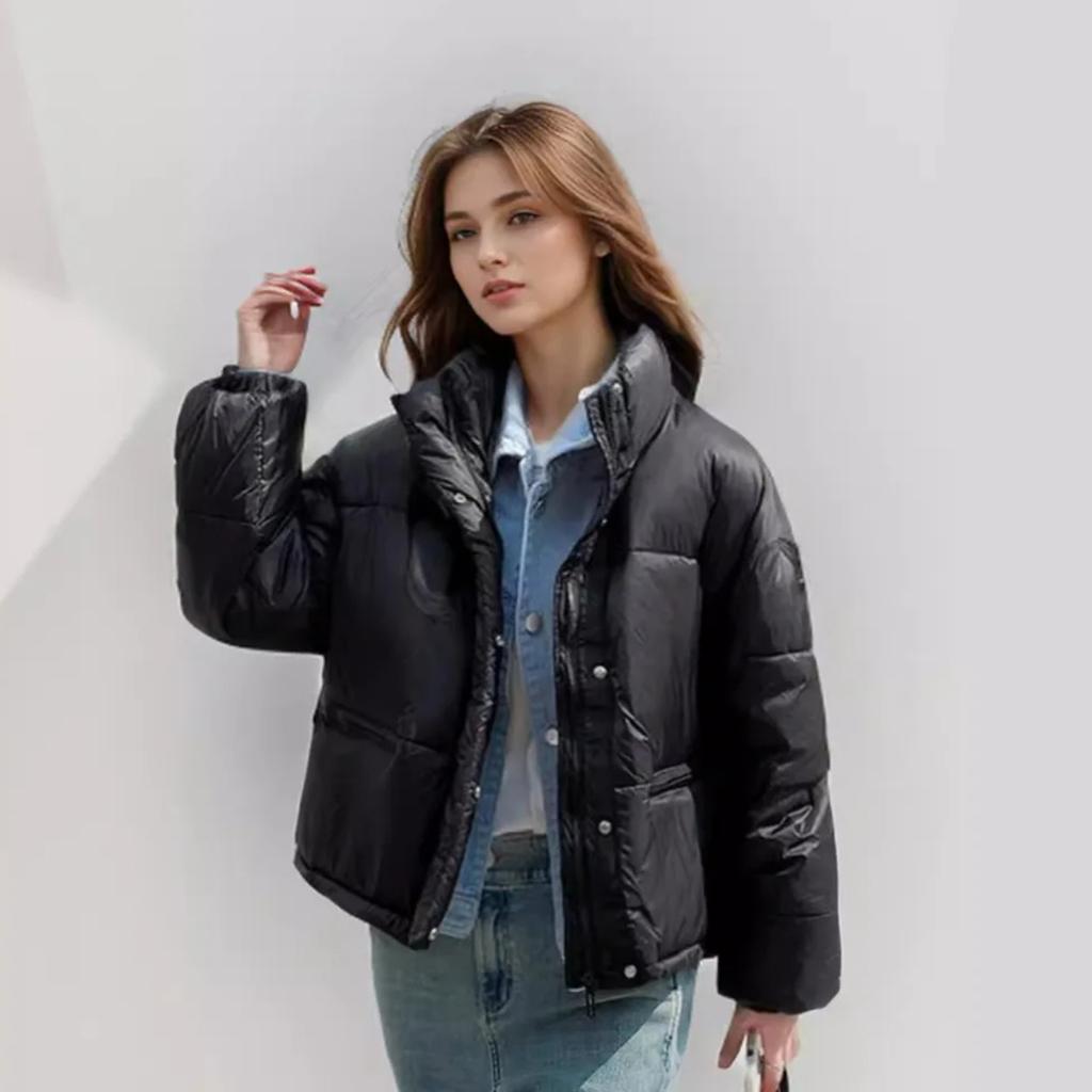 YJKDYK 2024 Winter Women's Cotton Jacket Female Pure Collar Thicken Warm Bread Jacket Women's High Collar Thicken Parkas Coat