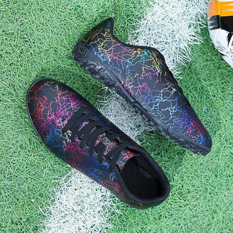 New Men Football Boots Breathable Sport Training Soccer Shoes Cleats Sport Outdoor TF Futsal Match Turf Grass Drop Shipping