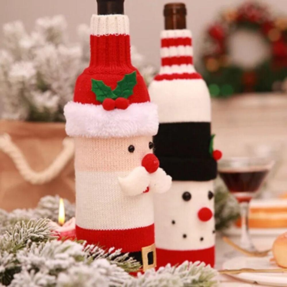 Cloth Red Wine Protective Case Snowman Wine Bottle Accessories Wine Bottle Decorative Case  Table