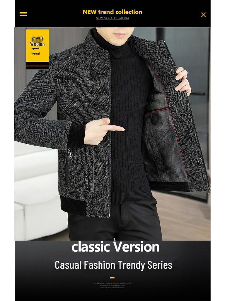 Pierre Cardin Herren Chenille Wolljacke - Jugendlich Lässig, Mit Samt gefüttert, Warm, Winterkleidung