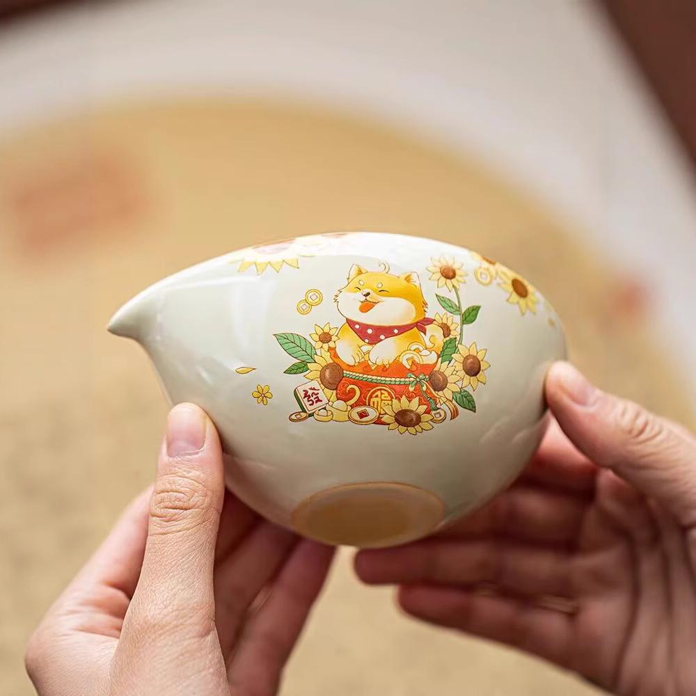 Plant Ash Cute Rich Dog Fair Cup Single Tea Divider Ceramic Household Uniform Cup Tea Sea Tea Set Tea Ceremony Spare Parts