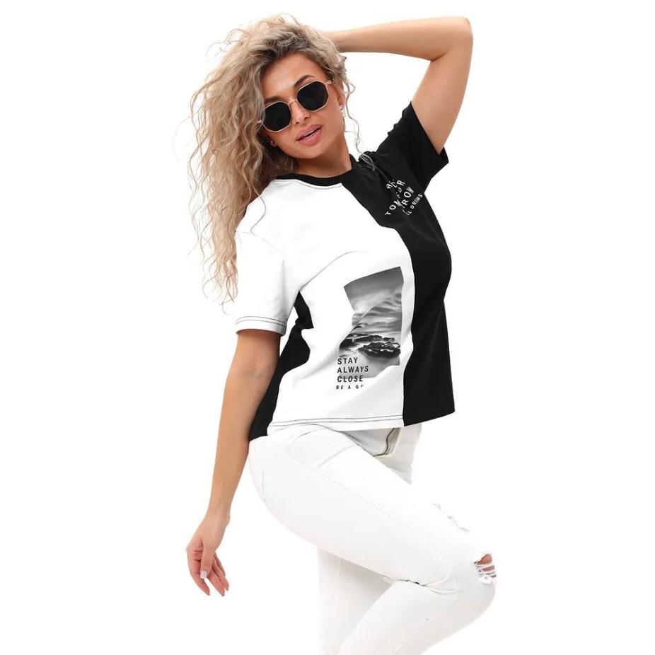 Women 3D Printed Short Sleeve O Neck T Shirt Polyester Summer Tees