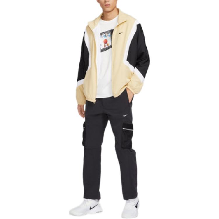 Nike Color Block Retro Sports Jacket With Zipper Long Sleeve Men Jacket Brown FZ0249-783