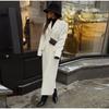 Lapel Single-breasted Long Ladies Coat Fashion All-match Solid Color Thick Coat Autumn and Winter New Ladies Long Jacket