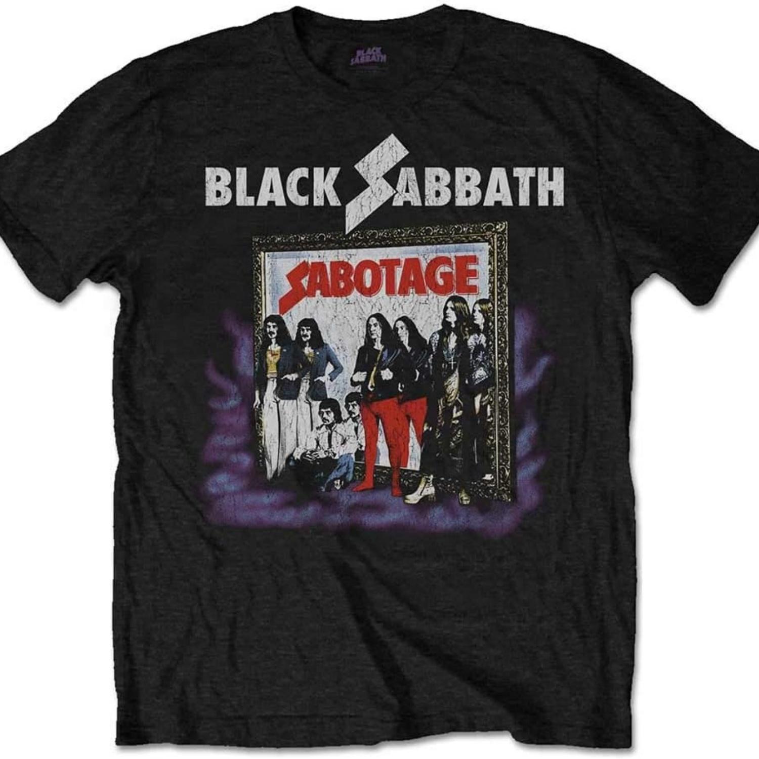 

Мужская винтажная футболка Black Sabbath Sabotage, размер L, винтажная XXXXXL чёрный