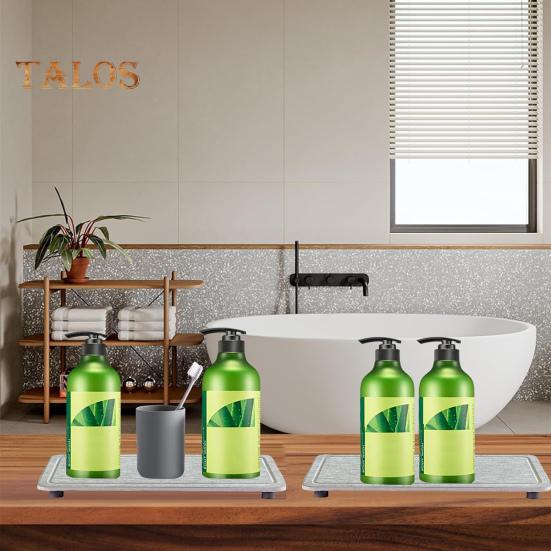 2Pcs Water Absorbing Stone Tray Quick Drying Diatomite Sink Coasters Anti-Slip Kitchen Sponge Holder Bathroom Vanity Trays