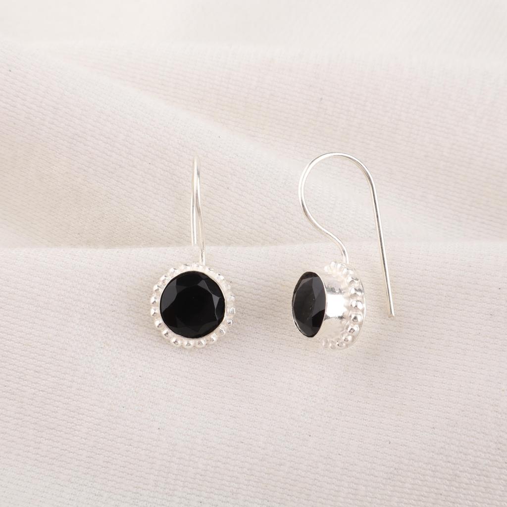 Bijuterii cu Onix Negru, Cercei din Argint Sterling Masiv 925, Bijuterii Handmade cu Pietre Prețioase, Cadouri Pentru Soție Cercei Noi