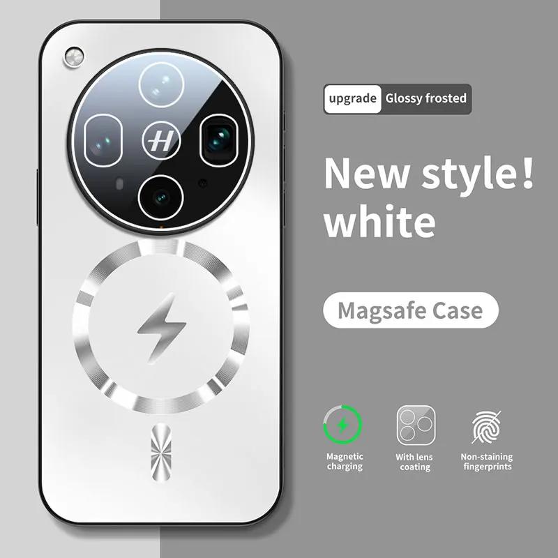 

Magnetic Wireless Charging Shockproof Case For Oppo Find X8 Ultra X8Pro X8S Plus Lens Film Protection Matte Silicone Back Cover Oppo Find X8 Pro белый