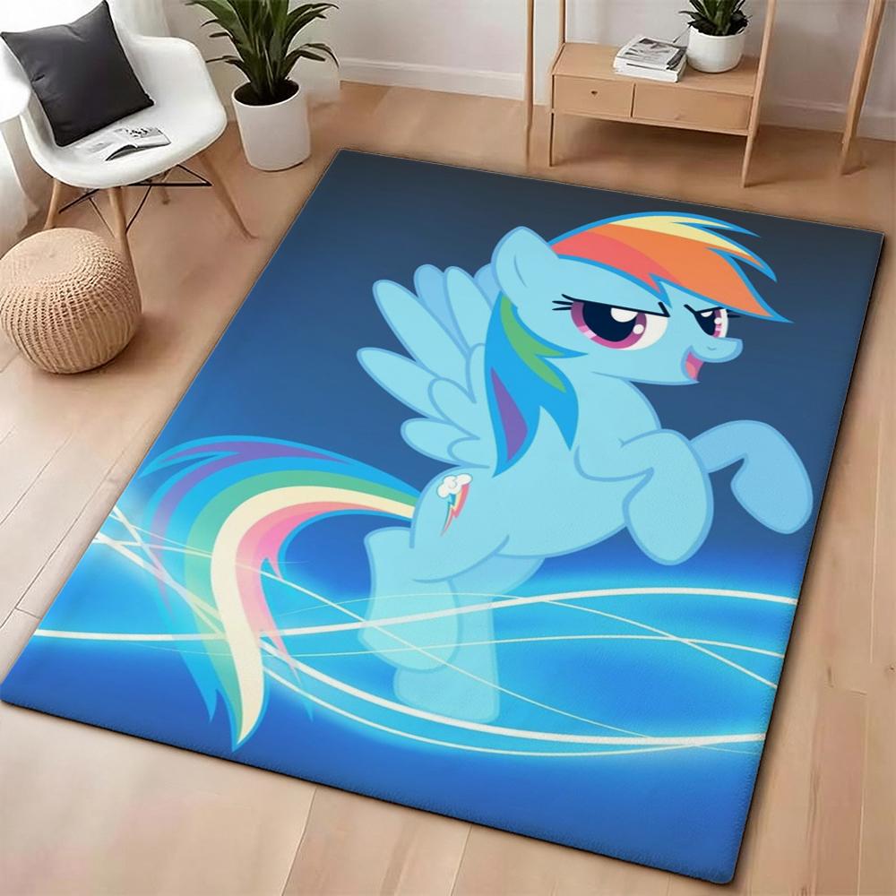 Magical Friendship Pony Gang Theme Rug Soft Nonslip Carpet For Bedroom Study Home Decor Holiday Gift