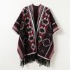 Color Geometric Autumn And Winter Men'S And Women'S Double-Sided Shawls With Imitation Cashmere High-End Warm Fringed Scarves And Capes