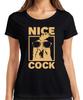 Nice Cock lustiger Hahn Sonnenbrille Bauernhof Geschenk Retro Damen T-Shirt