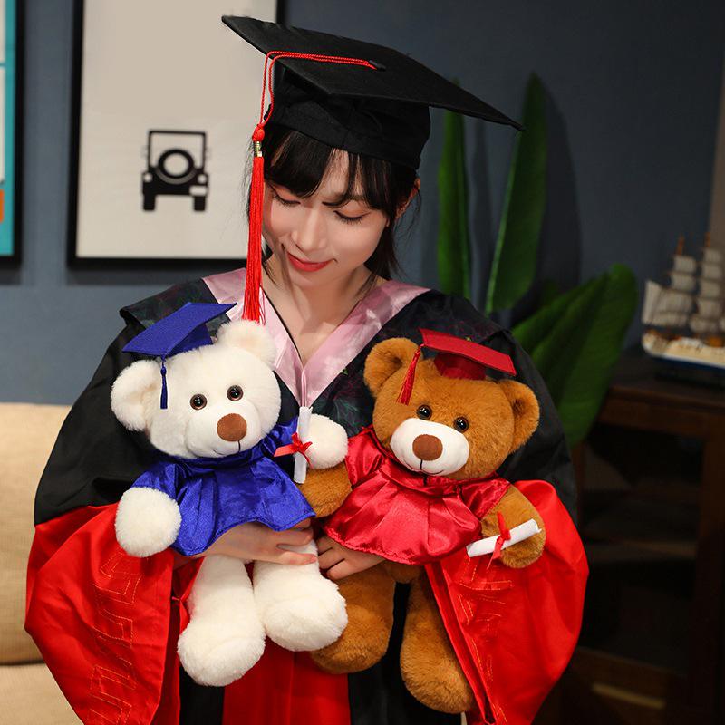 Orsacchiotto Peluche Laurea con Tocco e Logo Personalizzato