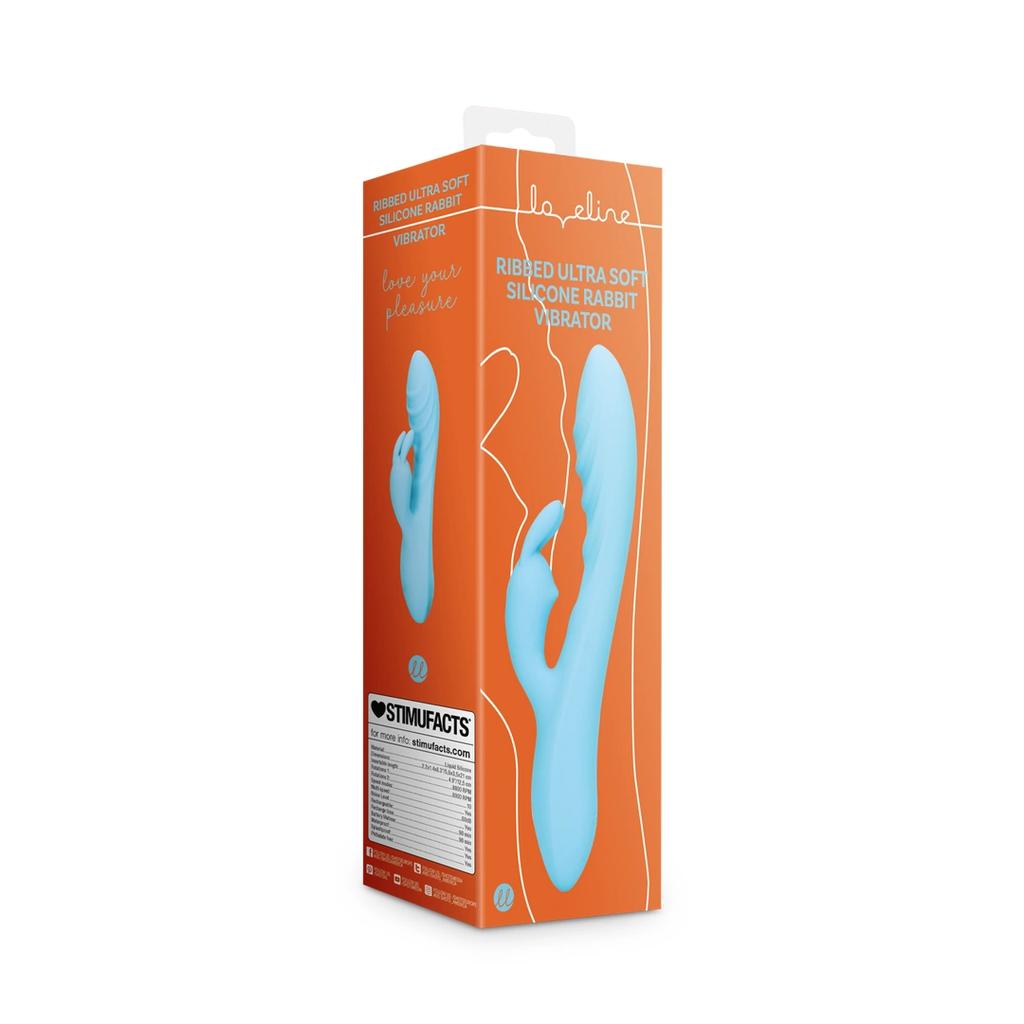 Loveline - Ultra Smooth Silicone Bunny Vibrator - Glacial Blue