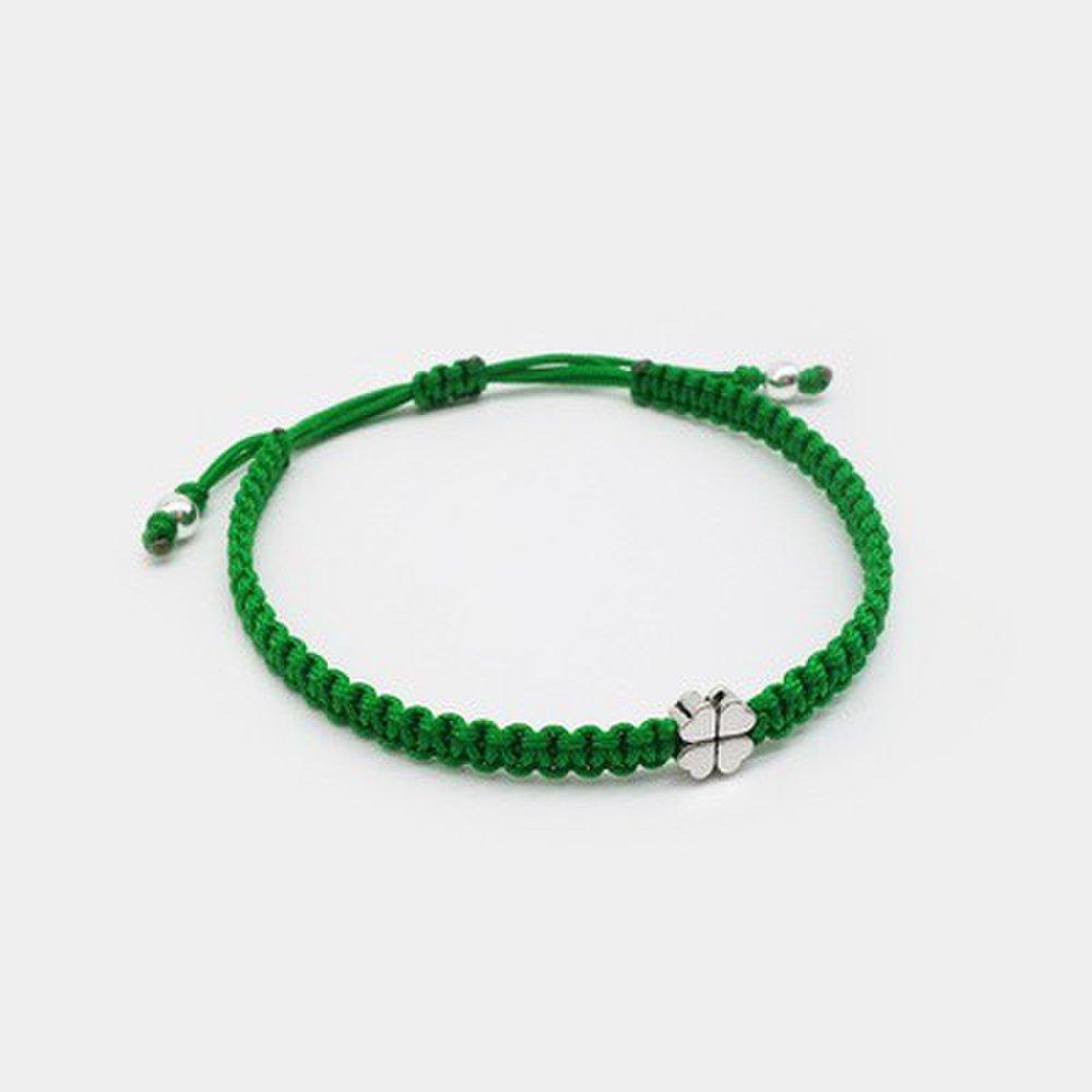 Silver Mini Four-Leaf Clover Knot Bracelet