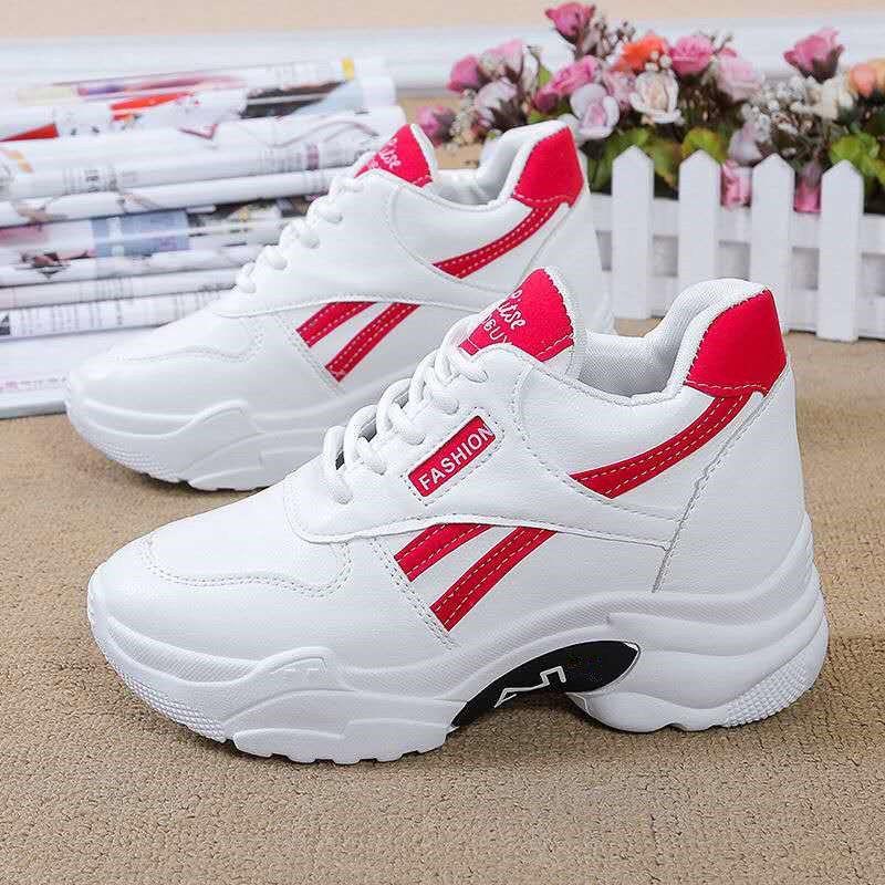Platform Sneakers Chunky Dad Shoes for Women Casual Sports White Shoes 38