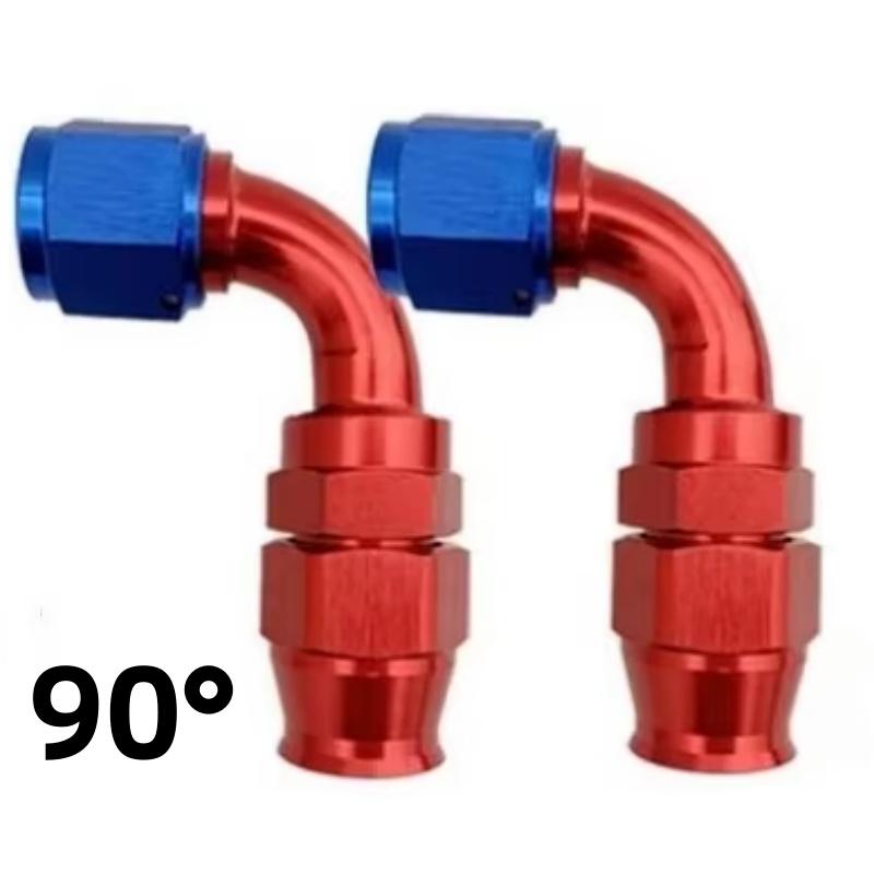 HQ 2Pcs For PTFE Oil Fuel Line Hose End Fitting AN4 AN6 AN8 AN10 AN12 Straight 0° 45° 90° 180° Reusable Hose End Fitting Adapter