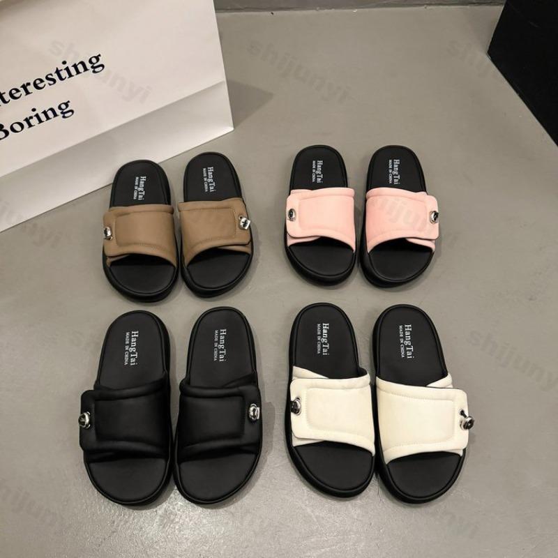 Women's Slippers 2026 Fashion Flats Comfortable Soft Soled Sandals Non-slip Platform Outdoor Indoor Slippers Trendy Beach Shoes