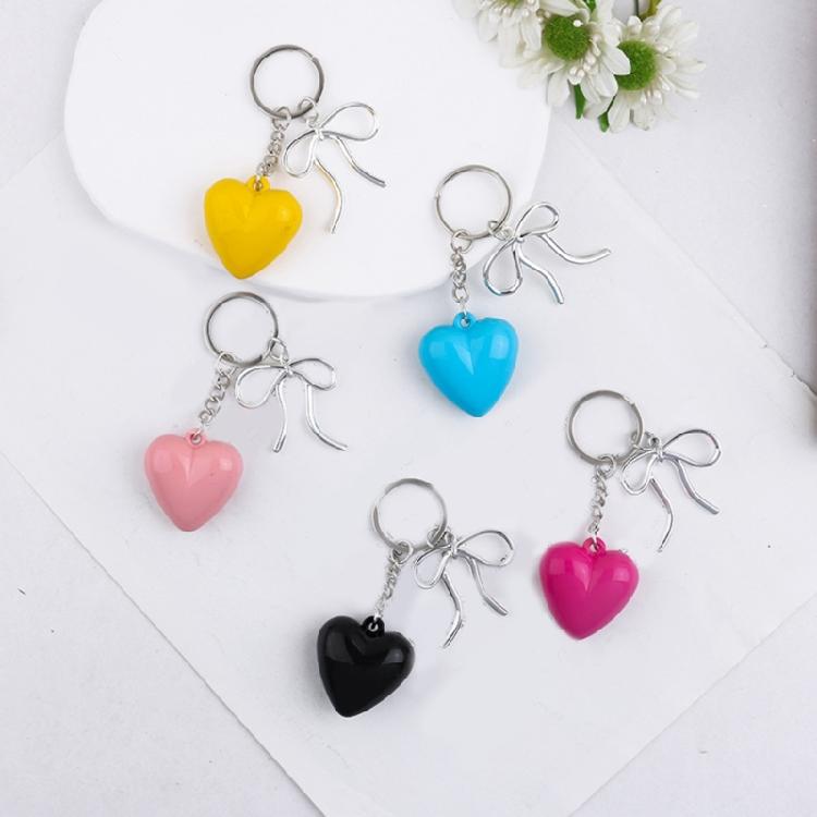 Trendy Heart Bowknot Keychain Unique Keyring Trendy Bag Decoration Female Fashion Jewelry Pendant Accessory for Women