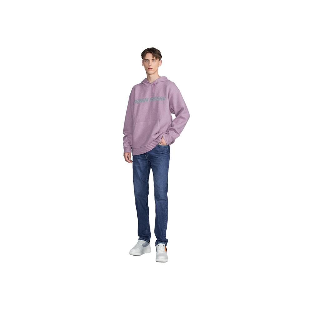 Lee FW22 Letter Print Pullover Hoodie Men sweaters Light-Purple LMT003749100207A01726