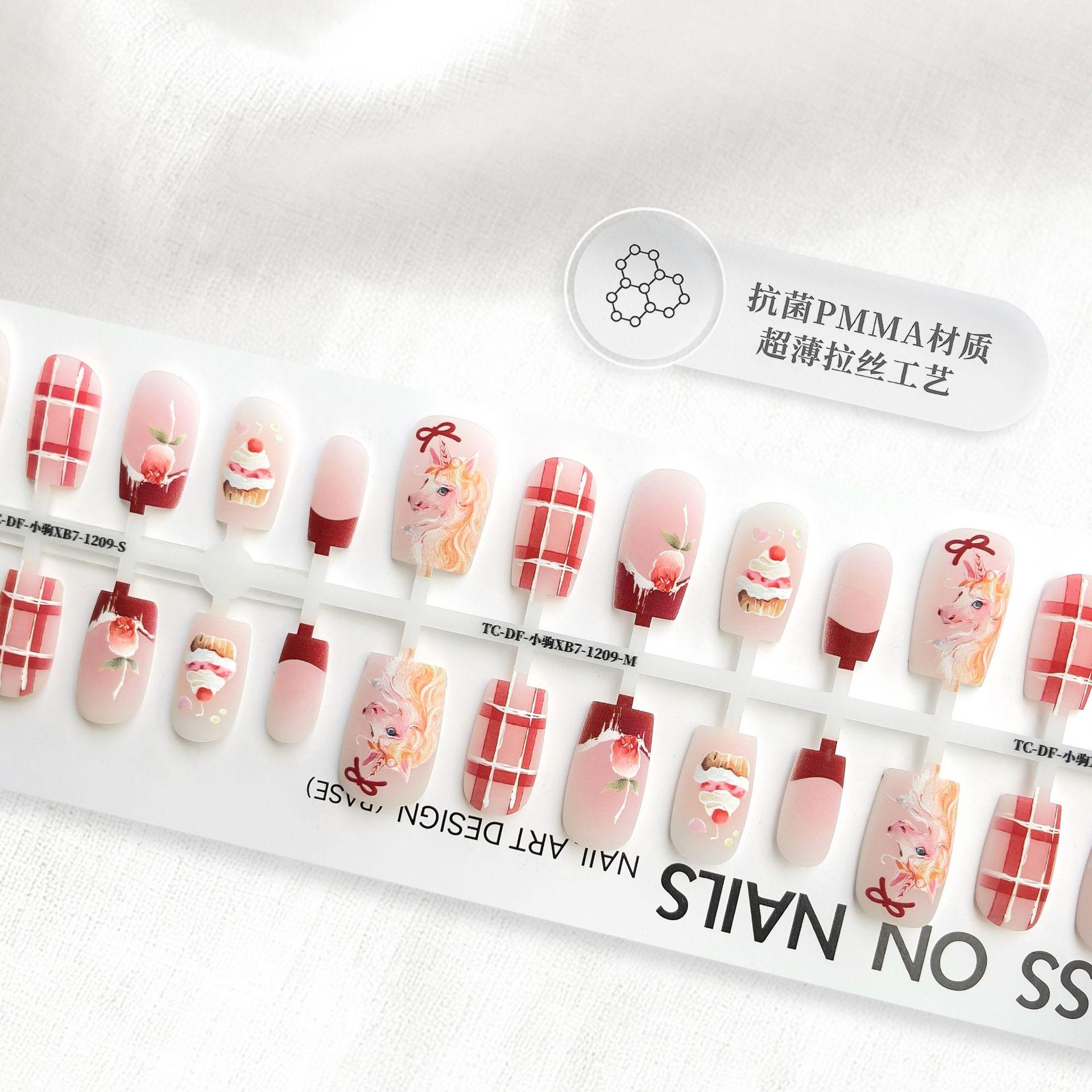 

Year of the Horse French Cartoon Plaid Detachable Nail Art Stickers No Finish (4 sets/SMSXS)