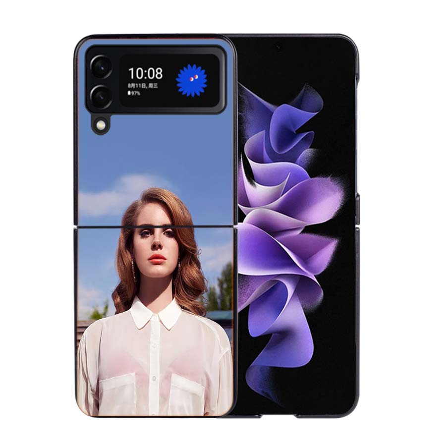 Singer Lana D-Del Rey Phone Case For Samsung Z Flip 7 6 5G Galaxy Z Flip4 Z Flip5 Z Flip3 Coque Black Hard PC Shell Protective C