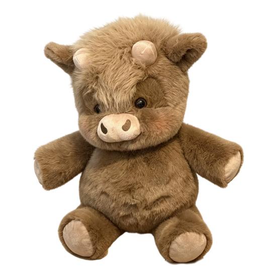 

Highland Cow Plush Toy Soft Stuffed Animal Doll for Kids Adults Cute Huggable Birthday Gift Bedroom Decor Cozy Companion for Sleep Relaxation 45cm коричневый