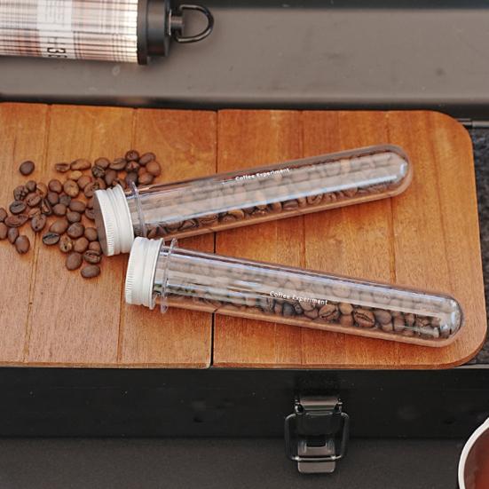 60ML Einzeldosis Kaffeebohnen Aufbewahrungsröhrchen Transparentes PET Espresso Kaffeebohnen Behälter Flasche Dosierfläschchen Gefäß Tasse Kapsel Glas mit Deckel