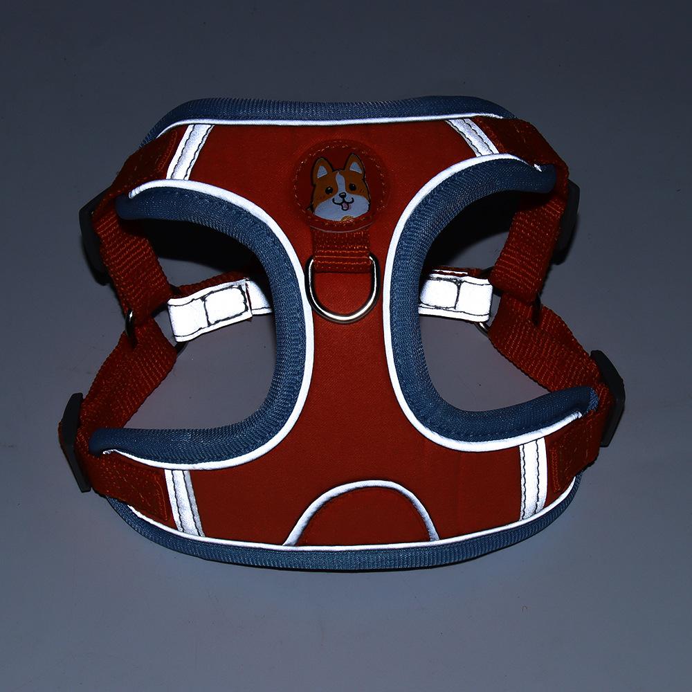 Reflective Dog Cat Harness Vest with Leash Breathable Mesh Padding Adjustable No Pull Pet Vest for Small Medium Dogs and Cats