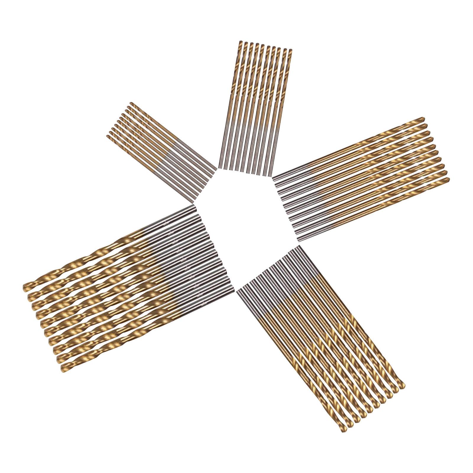 

50 шт. титановых сверл для закручивания теста, набор инструментов для электрических дрелей с высокоскоростным хвостовиком 1-3 мм One Size золотой