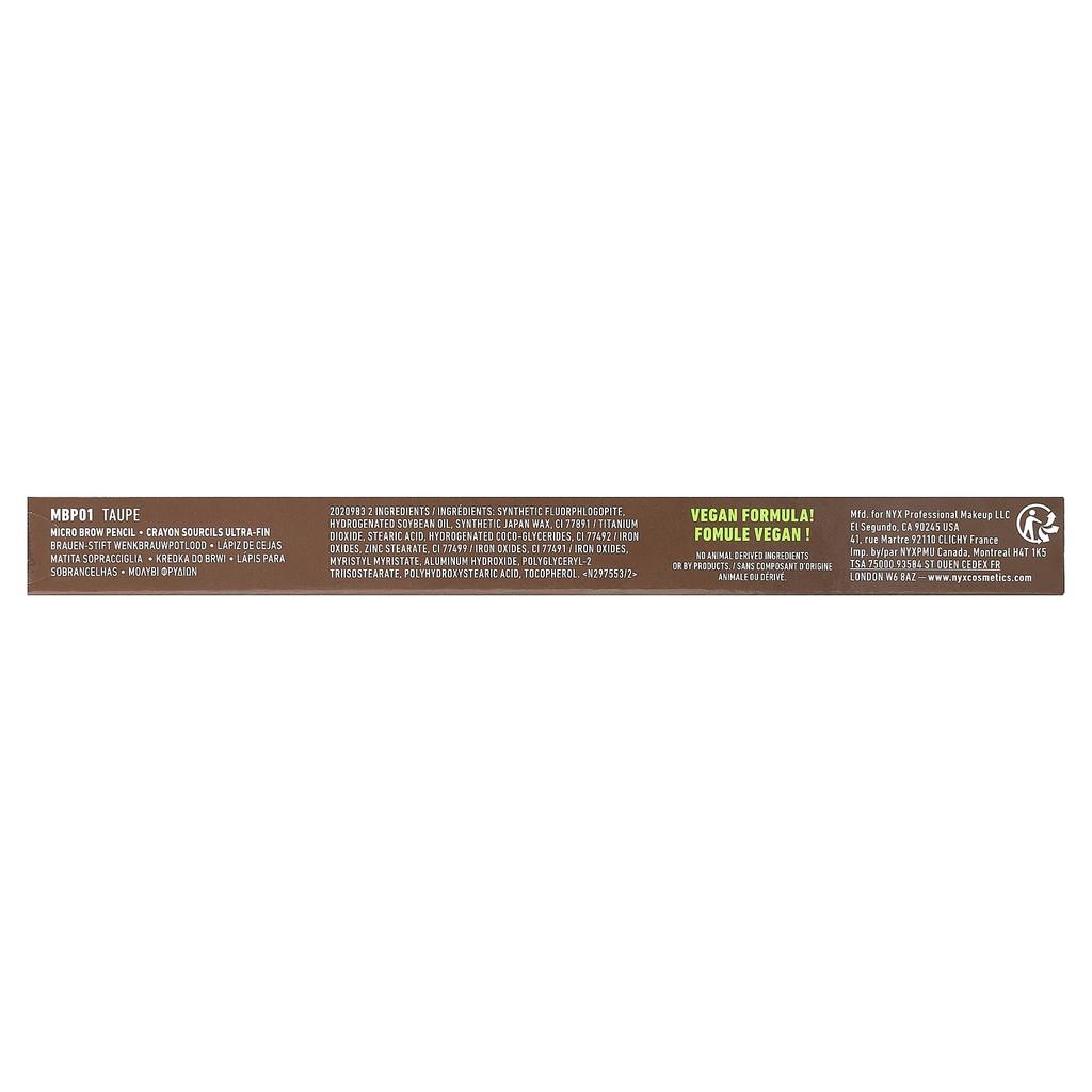 NYX PROFESSIONAL MAKEUP Micro Brow Pencil, 01 Taupe, 0.09g (0.003oz)